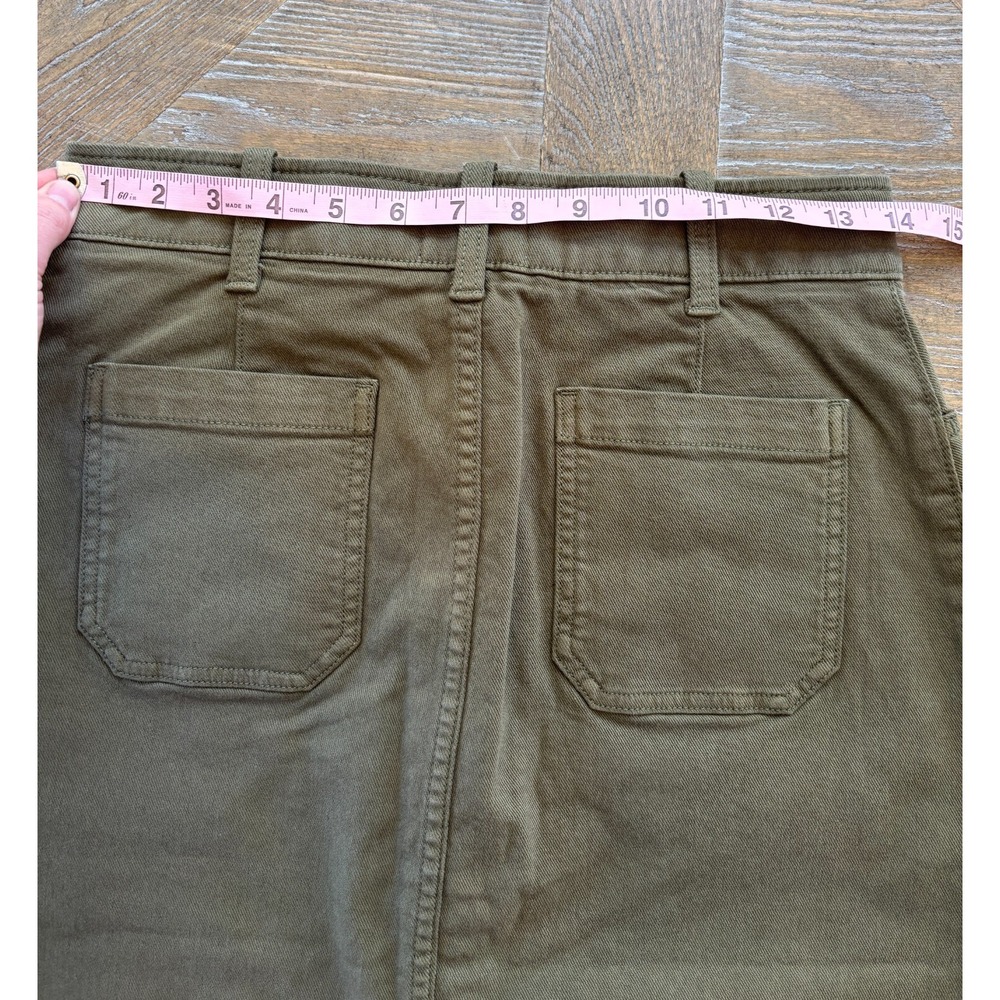 Caslon Women's Stretch Waist Olive Green Cargo Button Up Pencil Skirt Size 2 NWT - Picture 5 of 8